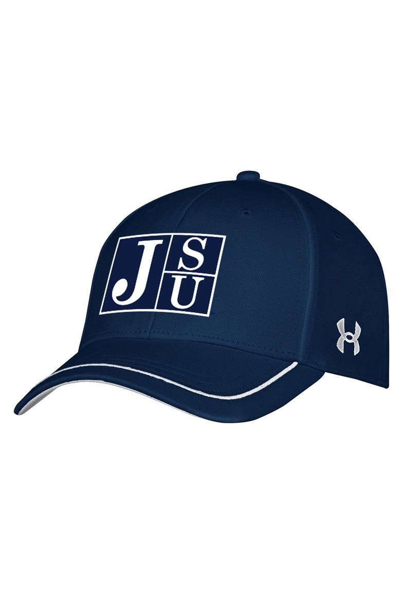 Under Armour Men's Under Armour Navy Jackson State Tigers Iso-Chill Blitzing Accent Flex Hat, Main, color, 