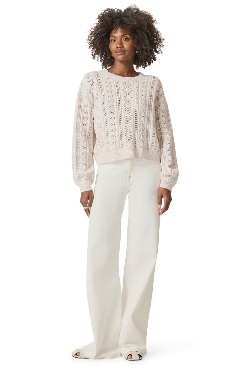 Penelope Open Stitch Sweater, Alternate, color, MOONSTONE/ MINERAL