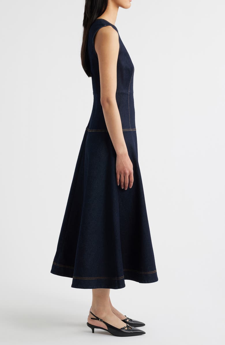 ZOE AND CLAIRE Sleeveless Denim A-Line Midi Dress, Alternate, color,