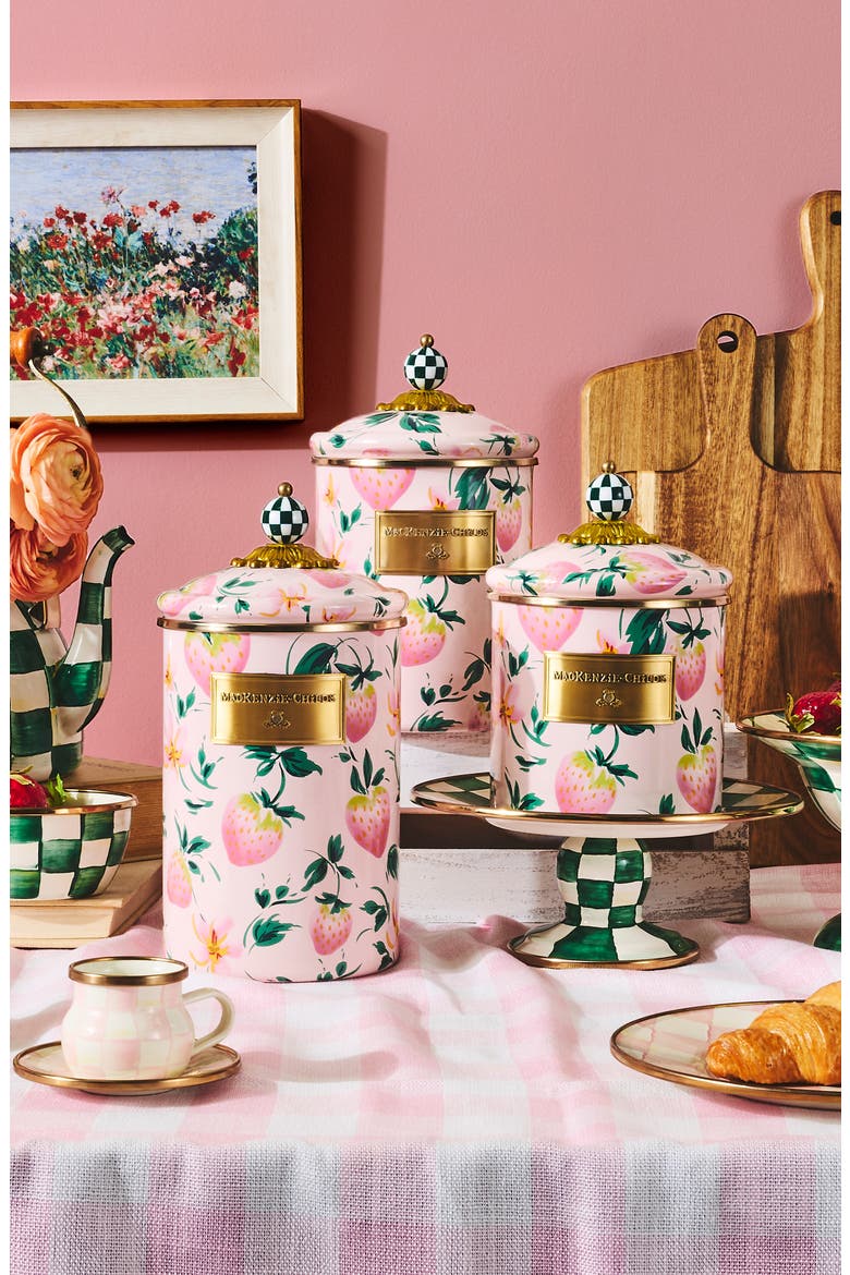 Strawberry Canisters, Alternate, color, PINK