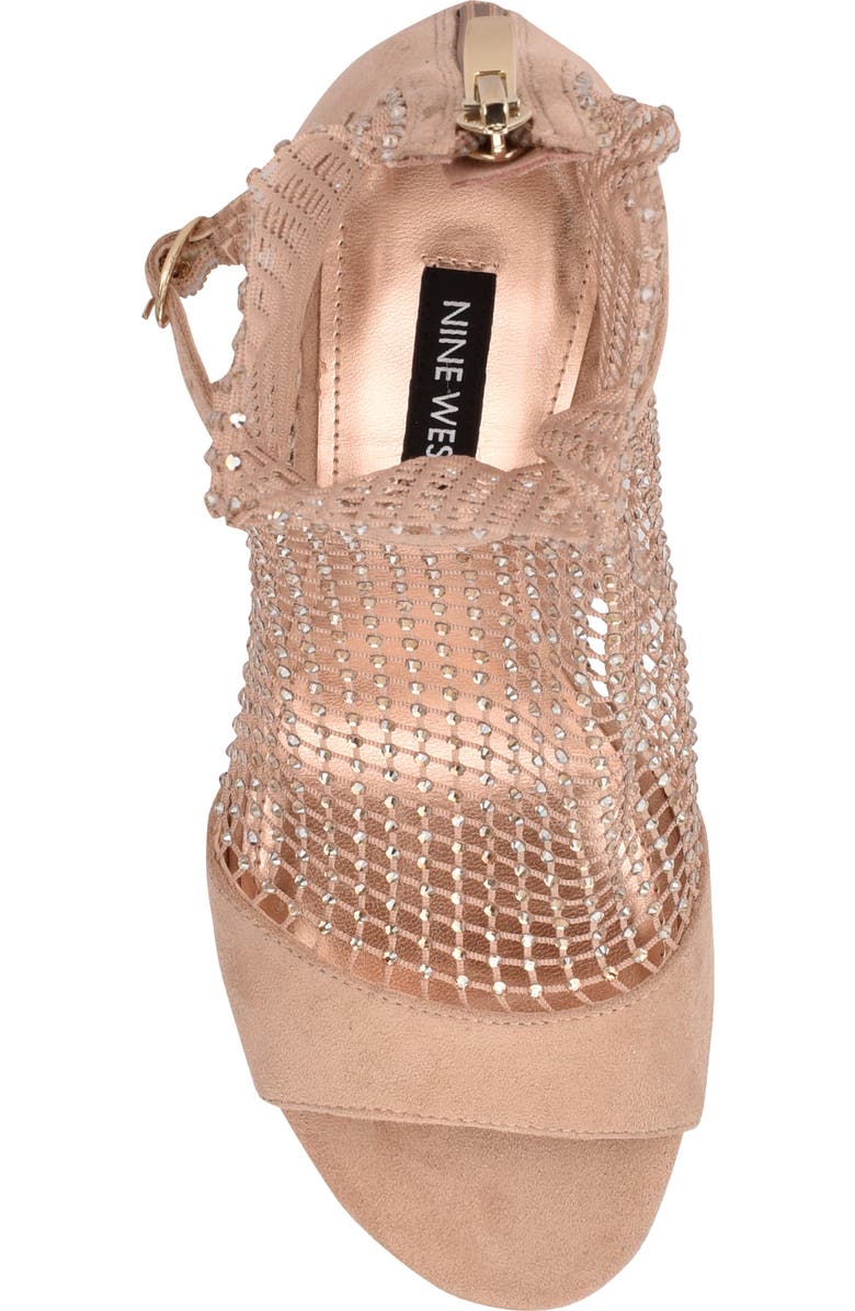 Nine West Imery Rhinestone Fishnet Bootie, Alternate, color, Light Natural 110