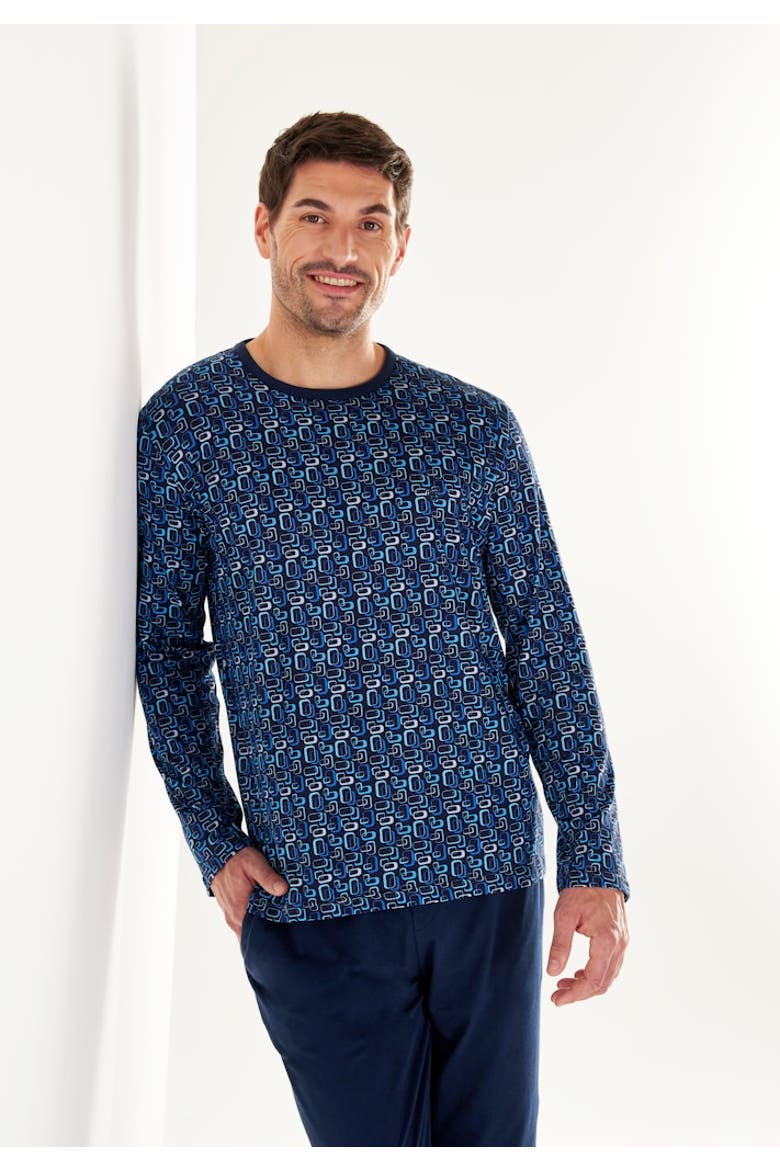 Elvis Long Sleepwear, Alternate, color, Blue Print