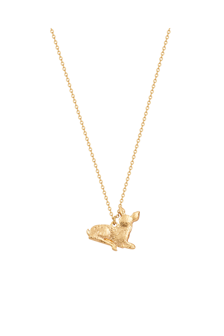 Resting Fawn Gold Chain Necklace, Alternate, color, Gold