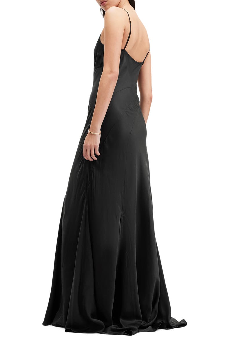 AllSaints Lili Paneled Satin Maxi Slipdress, Alternate, color, 