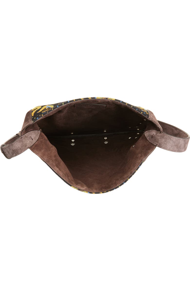 Valentino Garavani Nellcôte Fringed Leather Crossbody Bag, Alternate, color, Brown Multi