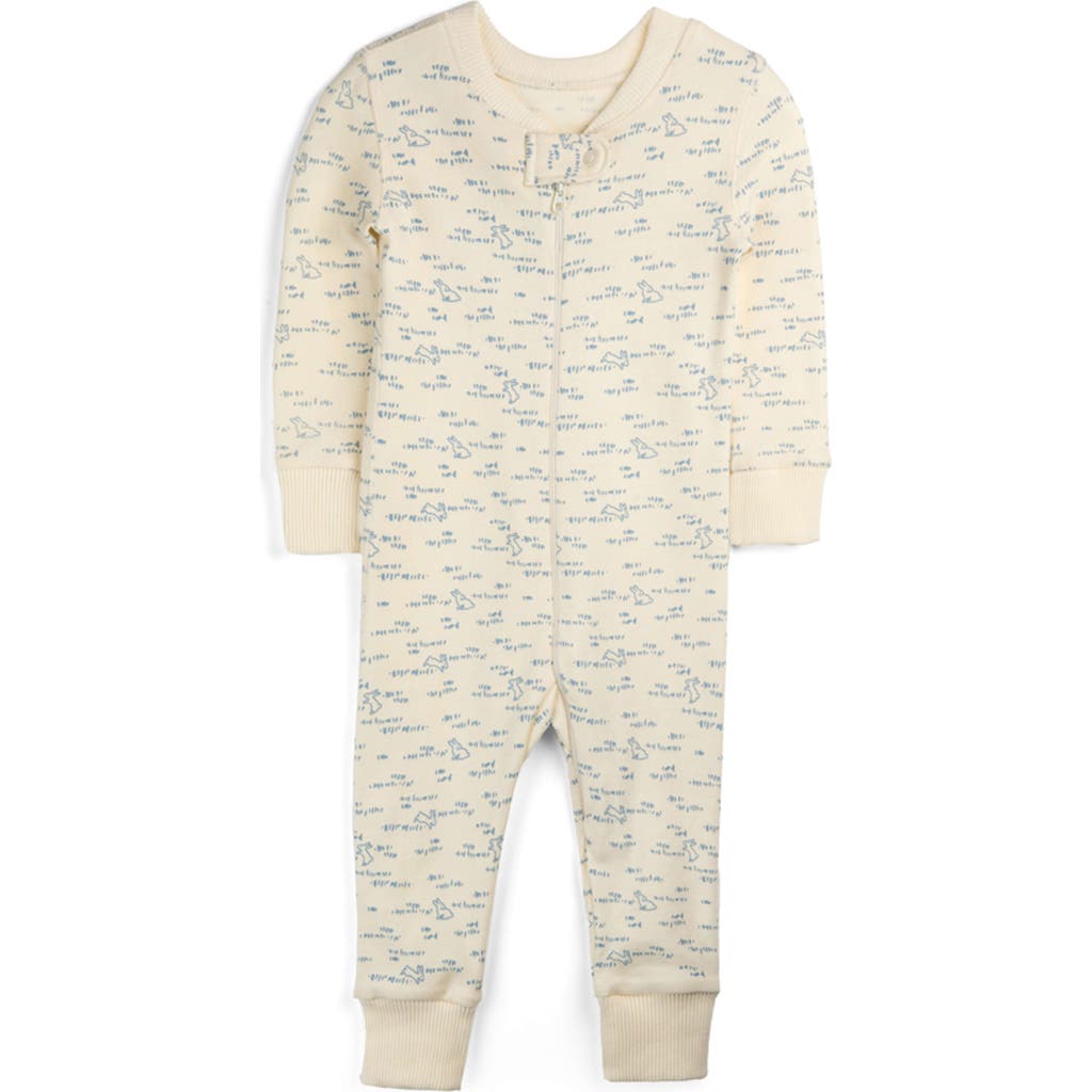 Shop Mightly 100% Organic Cotton Print Snug Fit Baby Pajamas In Bunny Hop
