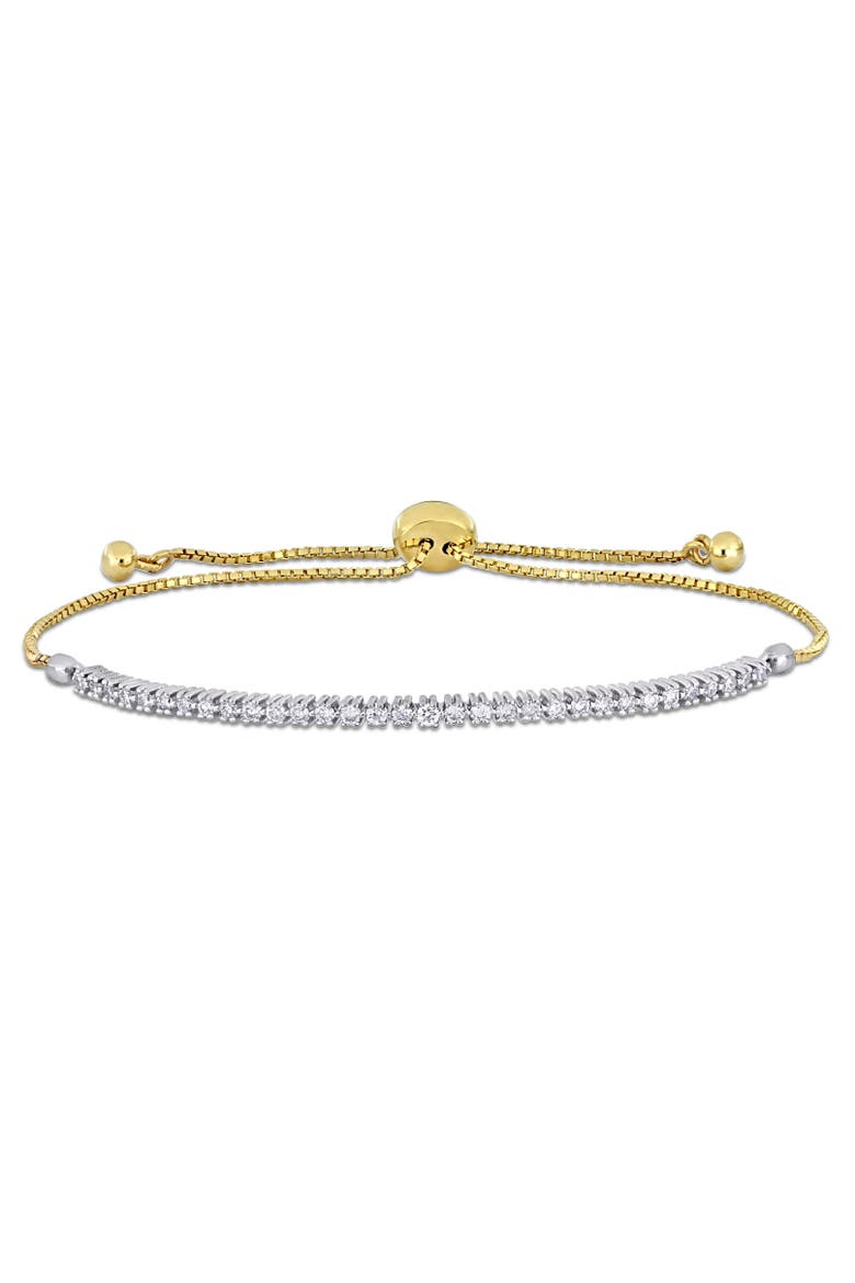 Diamond Adjustable Bolo Bracelet 14k, Main, color, 14k Yellow Gold