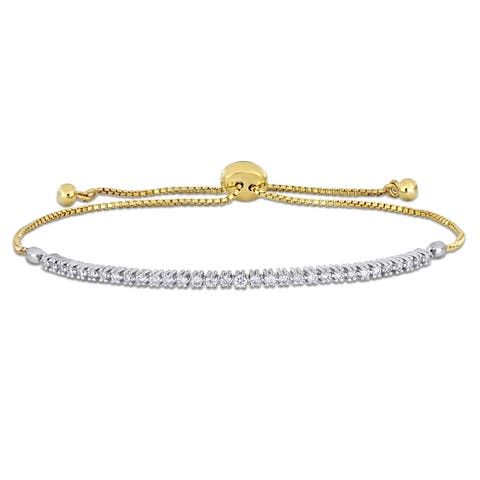 Diamond Adjustable Bolo Bracelet 14k