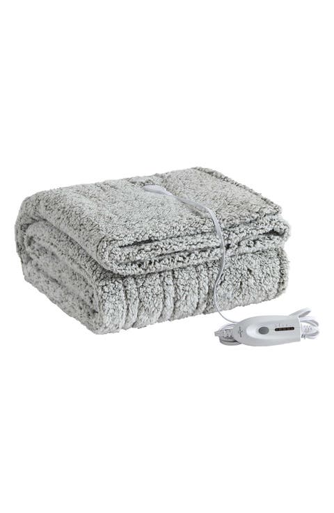 Lookout Mountain Tipped Faux Shearling Heated Blanket
