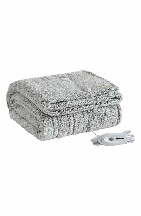 Eddie Bauer Lookout Mountain Tipped Faux Shearling Heated Blanket