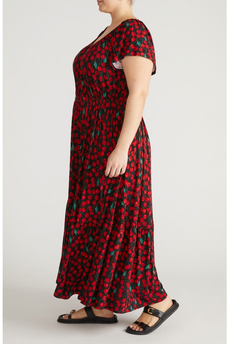 Liquid Jersey Maxi Dress, Alternate, color, VERY CHERRY PRINT