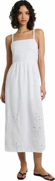Onia Air Linen Straight Neck Maxi Dress