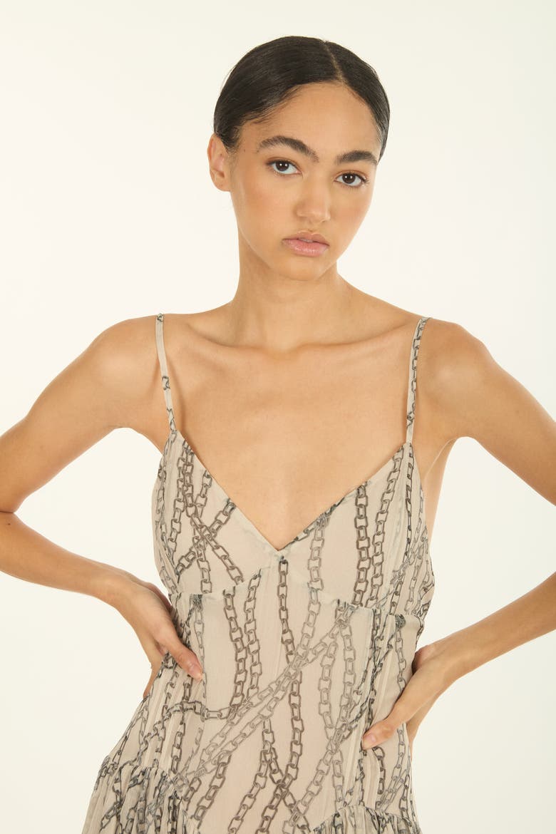 Ines Dress, Alternate, color, Crème Chain