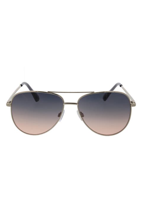 60mm Gradient Aviator Sunglasses