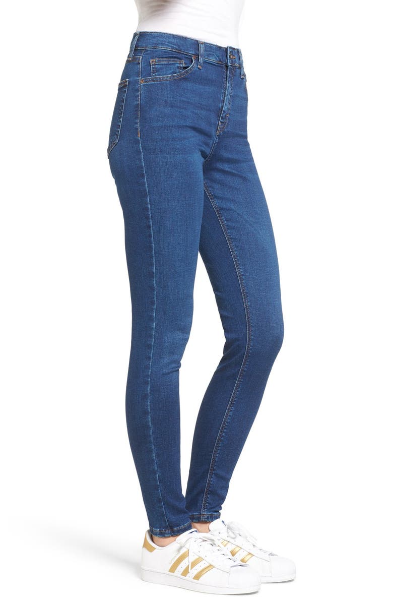 Topshop Jamie High Waist Ankle Skinny Jeans, Alternate, color, Navy Blue