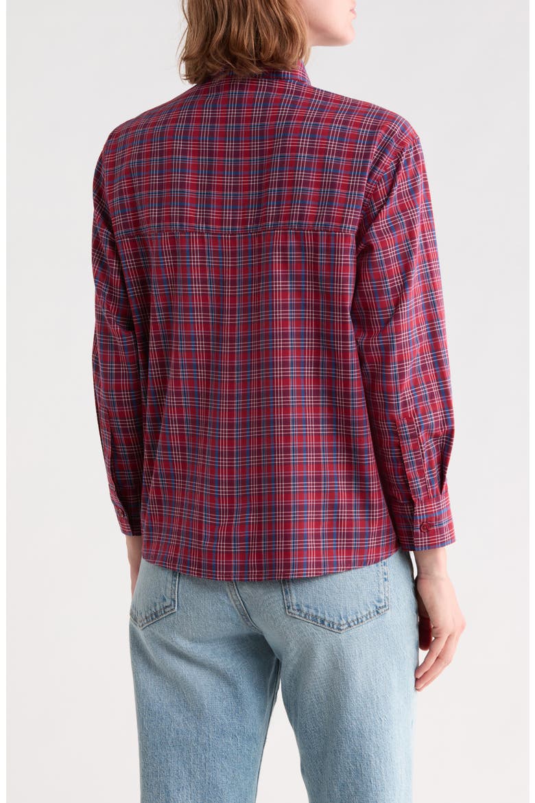 Plaid Tie Neck Shirt, Alternate, color, MAPLE SEASON