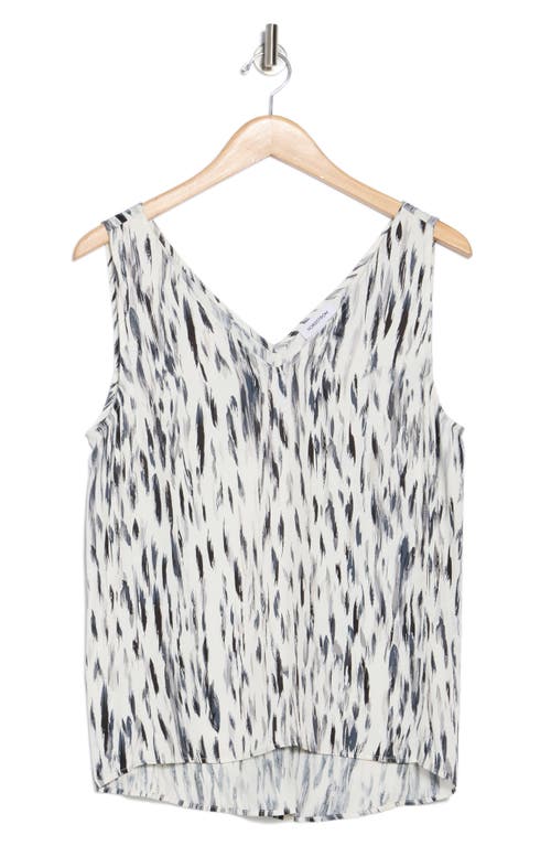 Nordstrom Double V-neck Tank In Ivory- Black Animalia