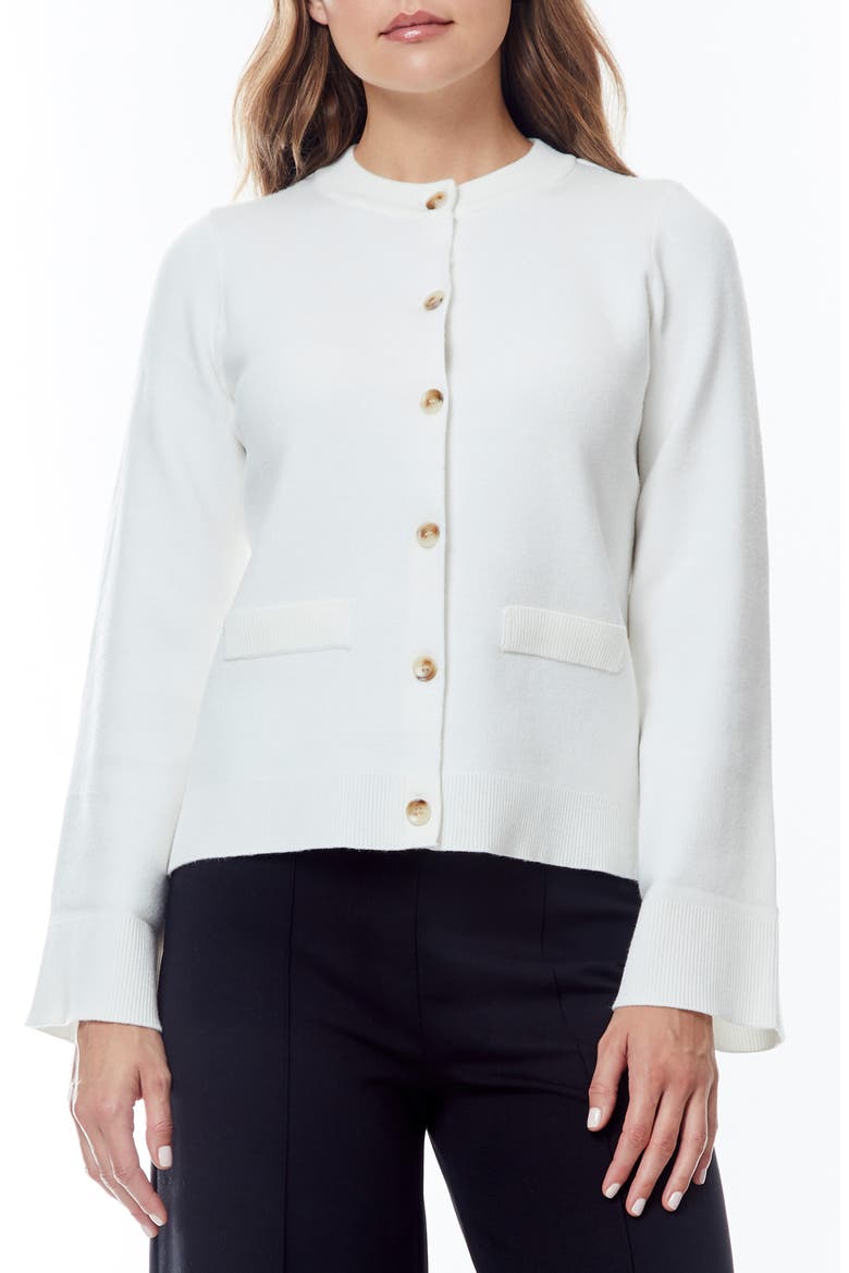 Alexandra Bell Sleeve Cardigan, Main, color, ANTIQUE WHITE