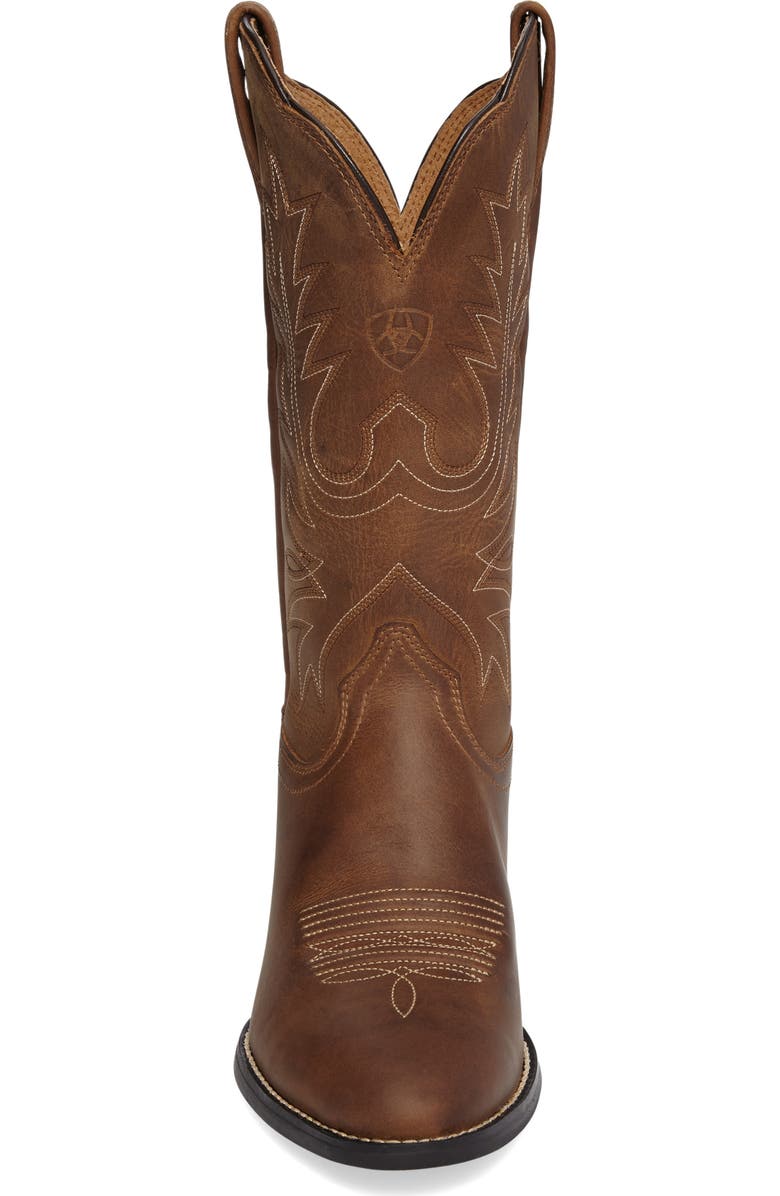 Ariat Heritage Western R-Toe Boot, Alternate, color, Distressed Brown Leather
