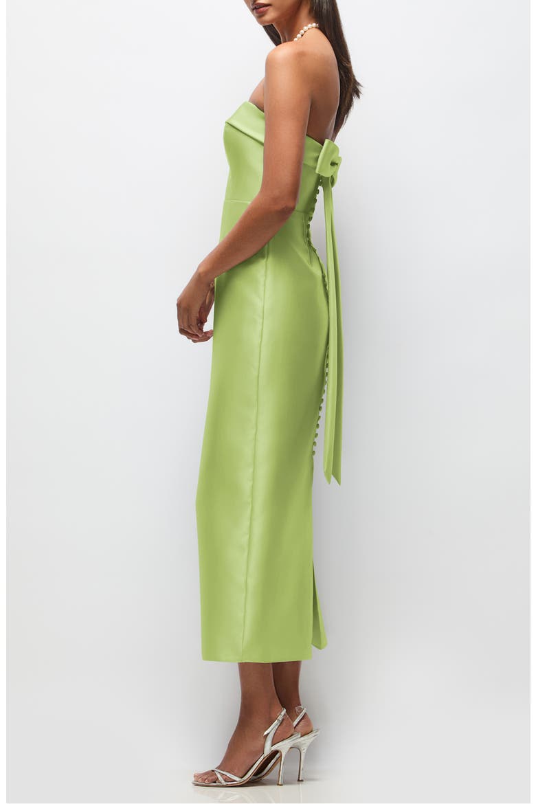 Annabelle Bow Back Strapless Satin Column Dress, Alternate, color, MOJITO