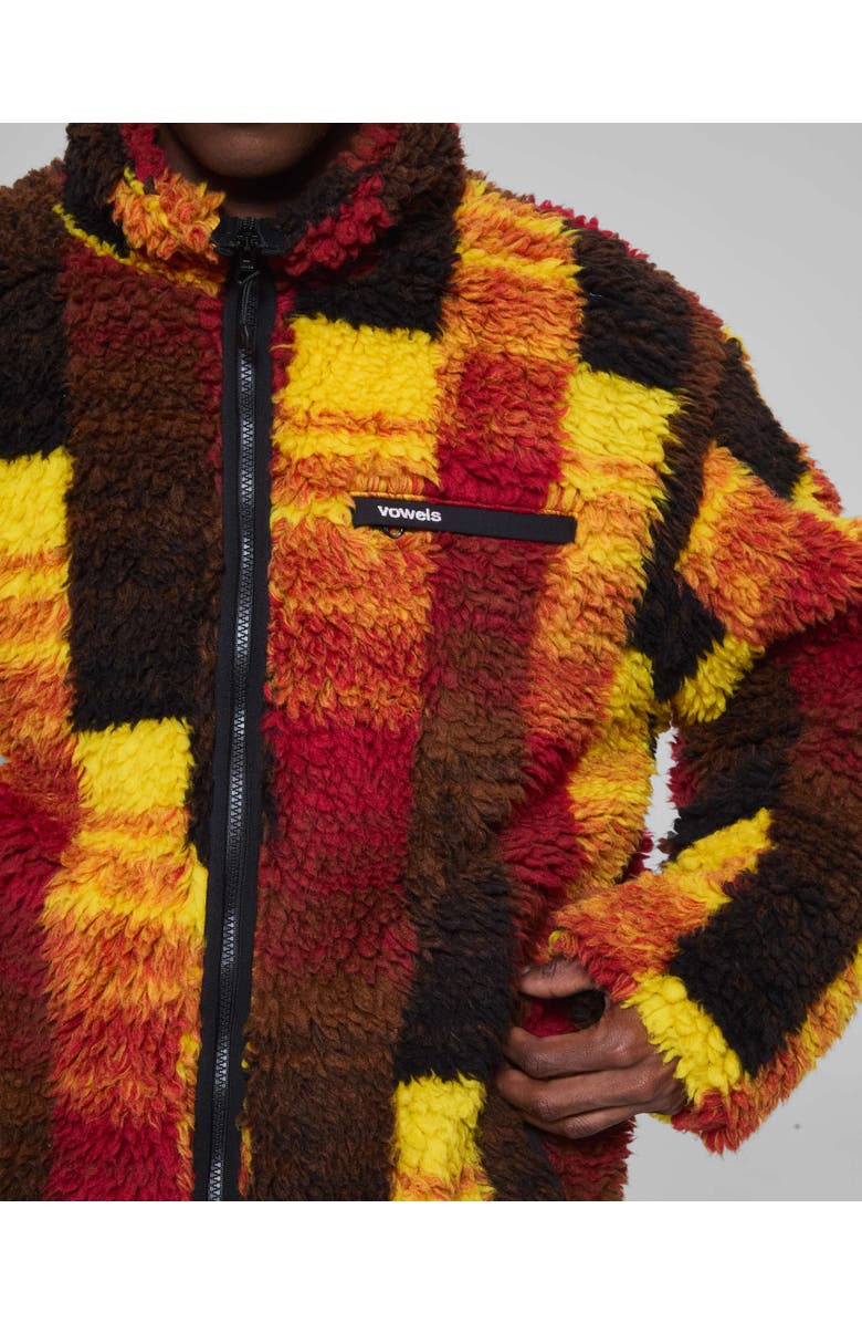 vowels Jacquarded Fleece Jacket, Alternate, color, 