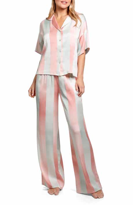 Midnight Bakery Ombré Stripe Button-Up Top & Pants Pajamas