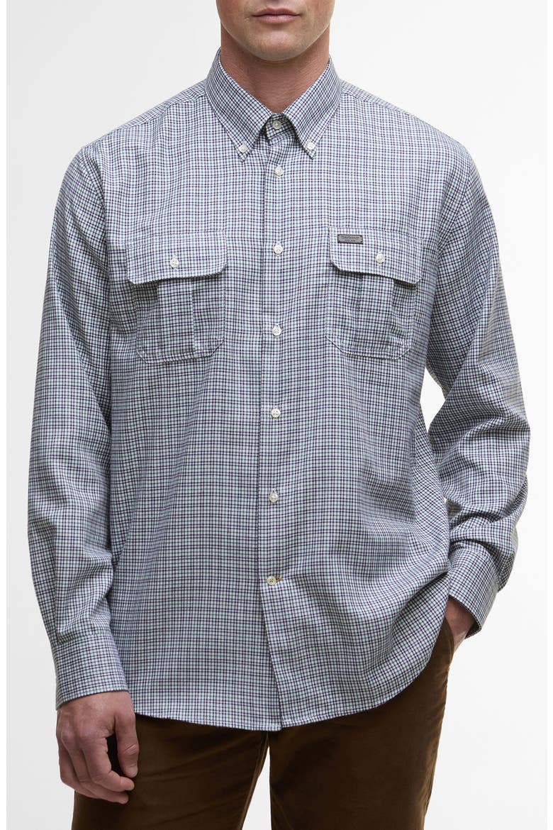 Fenn Performance Regular Fit Button-Down Shirt, Main, color, MALLARD GREEN
