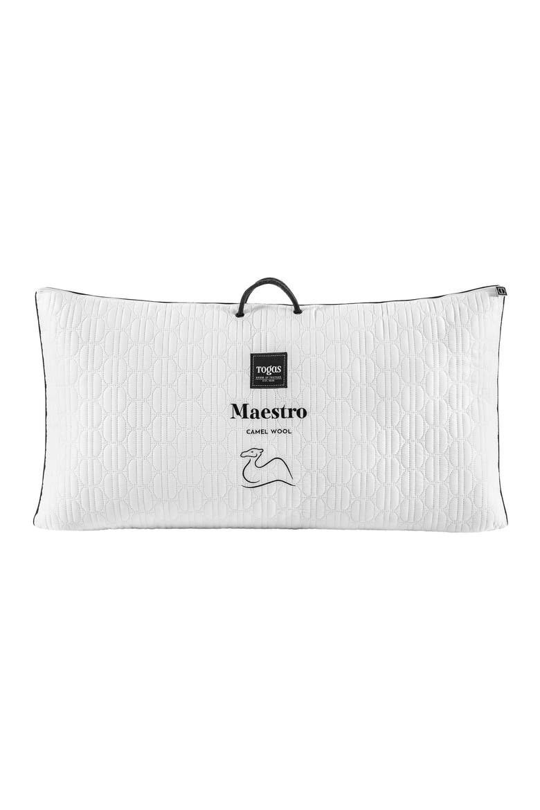 Maestro camel wool pillow, Alternate, color, White