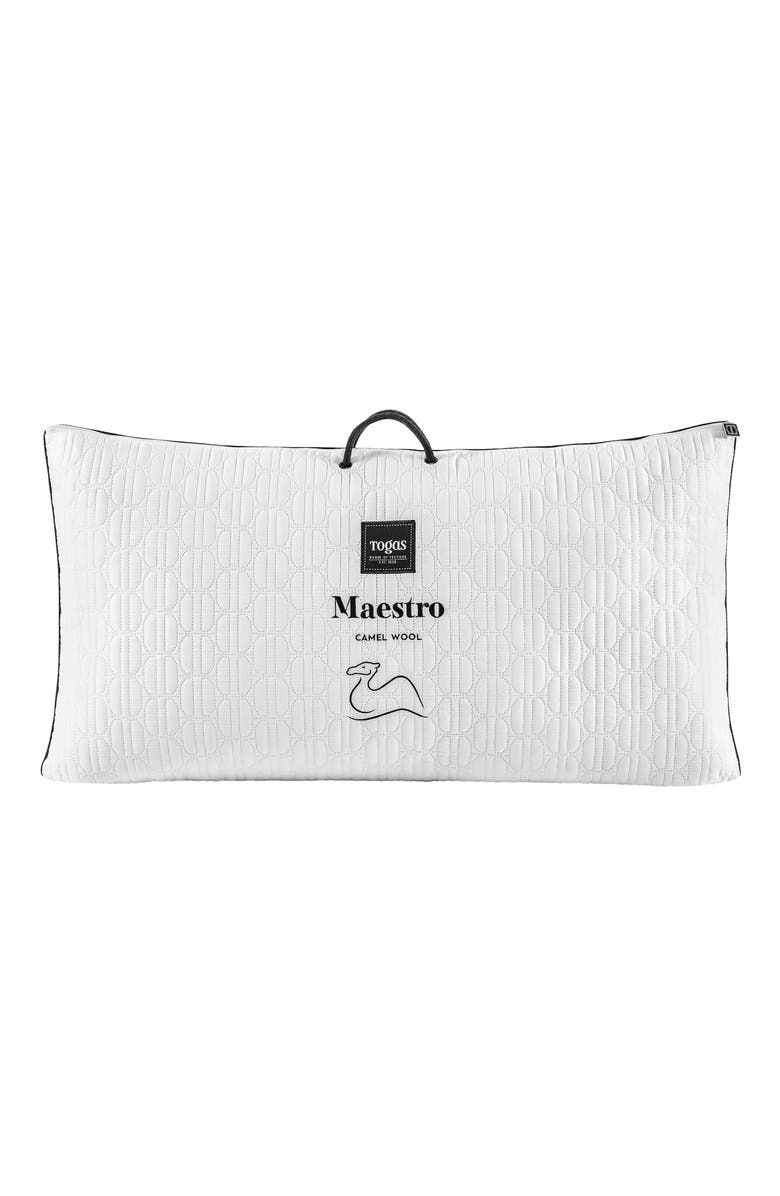 Togas Maestro camel wool pillow, Alternate, color, White
