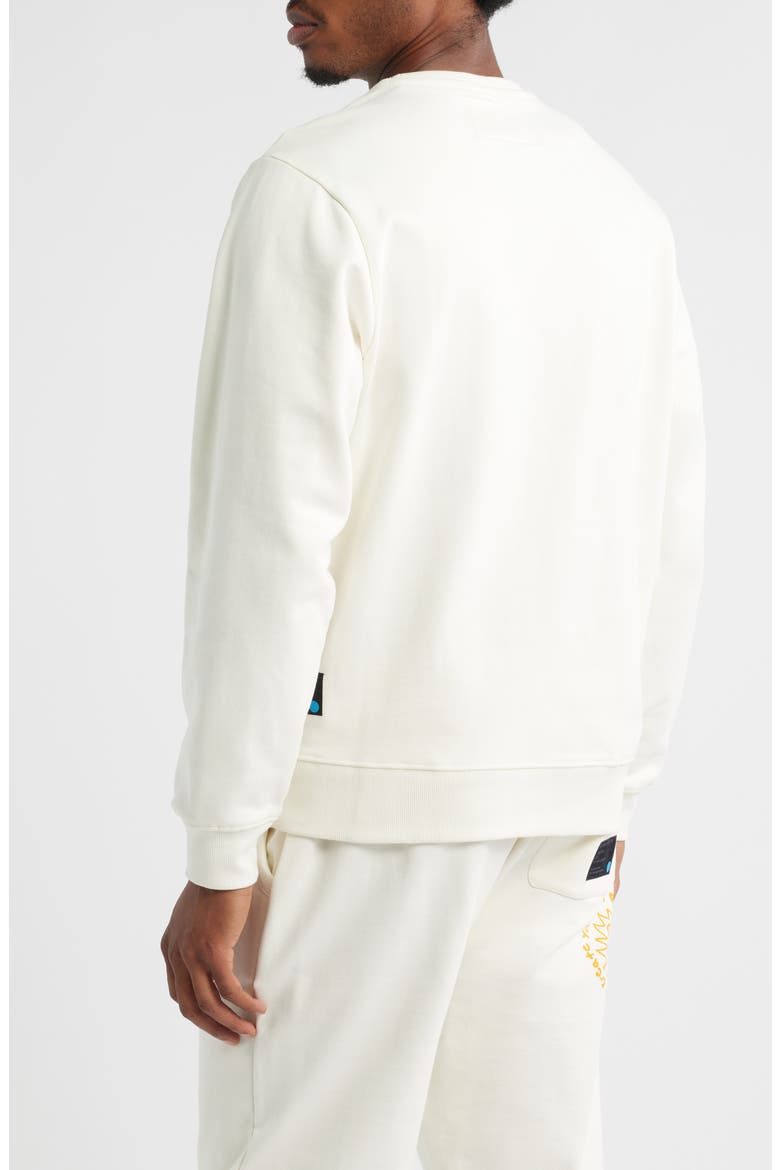 Unique Floral Embroidered Crewneck Sweatshirt, Alternate, color, VANILLA ICE