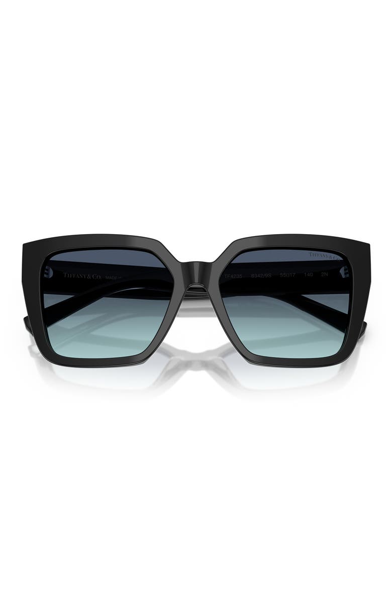 55mm Gradient Square Sunglasses, Alternate, color, BLACK / AZURE GRADIENT BLUE