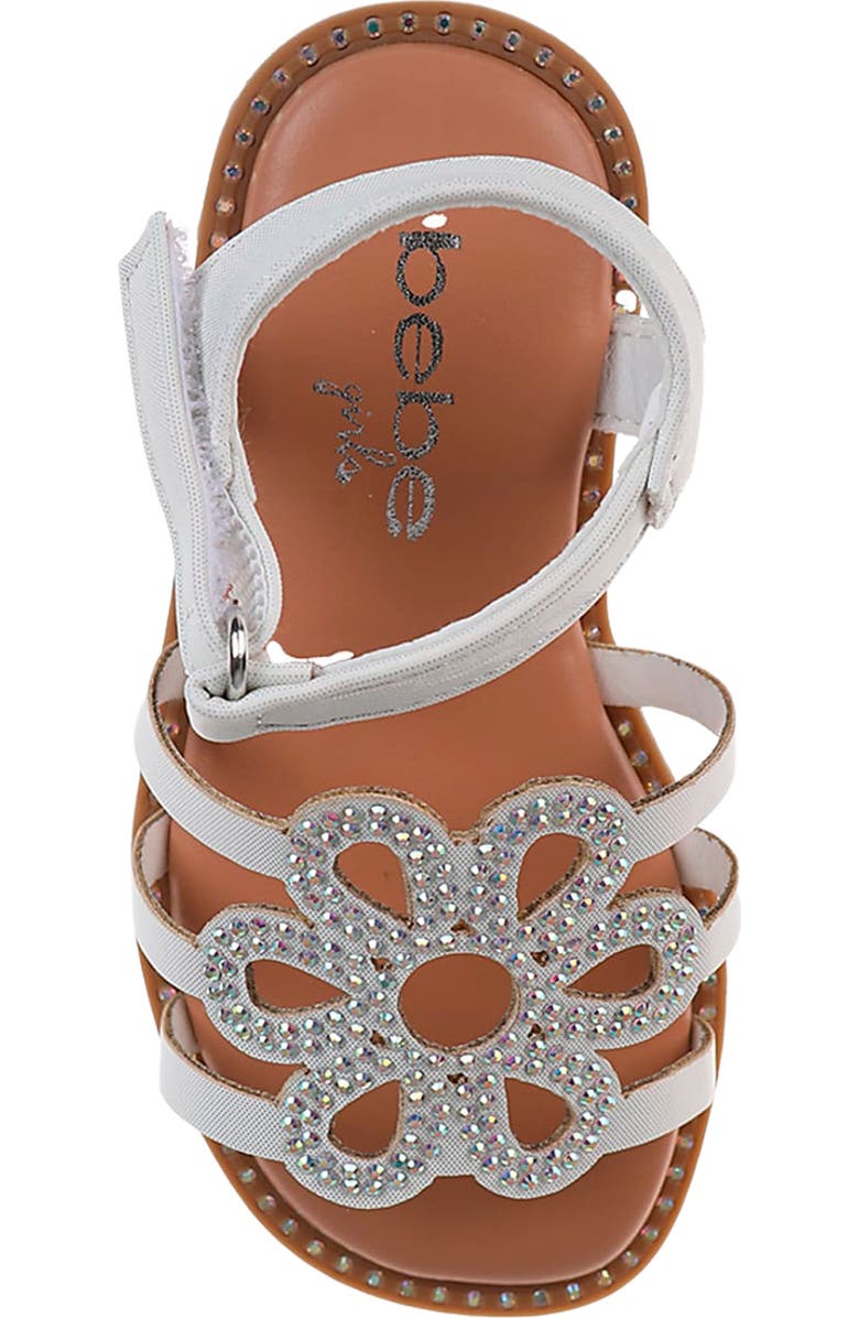bebe Kids' Rhinestone Flower Sandal, Alternate, color,