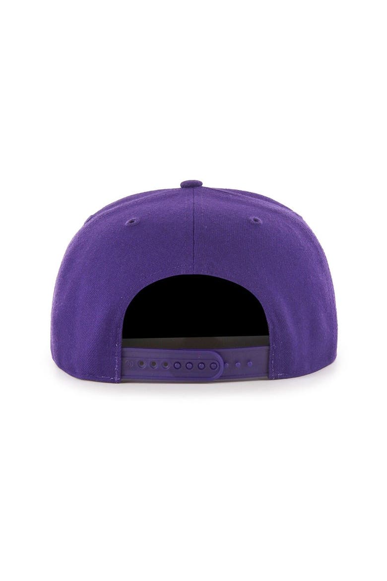 Men's '47  Purple Charlotte Hornets Sure Shot Captain Snapback Hat, Alternate, color, Purple