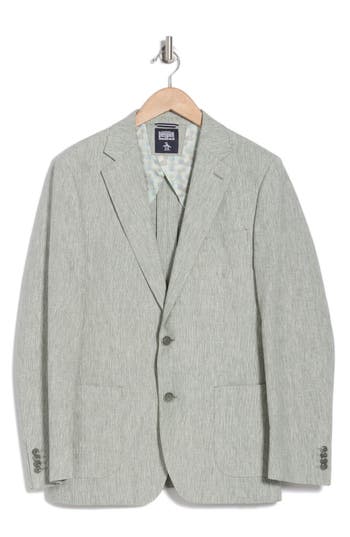 ORIGINAL PENGUIN ORIGINAL PENGUIN CROSSHATCH NOTCH LAPEL LINEN & COTTON SPORT COAT