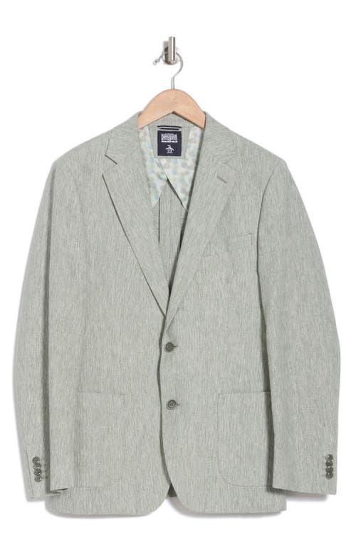 Original Penguin Crosshatch Notch Lapel Linen & Cotton Sport Coat In Green