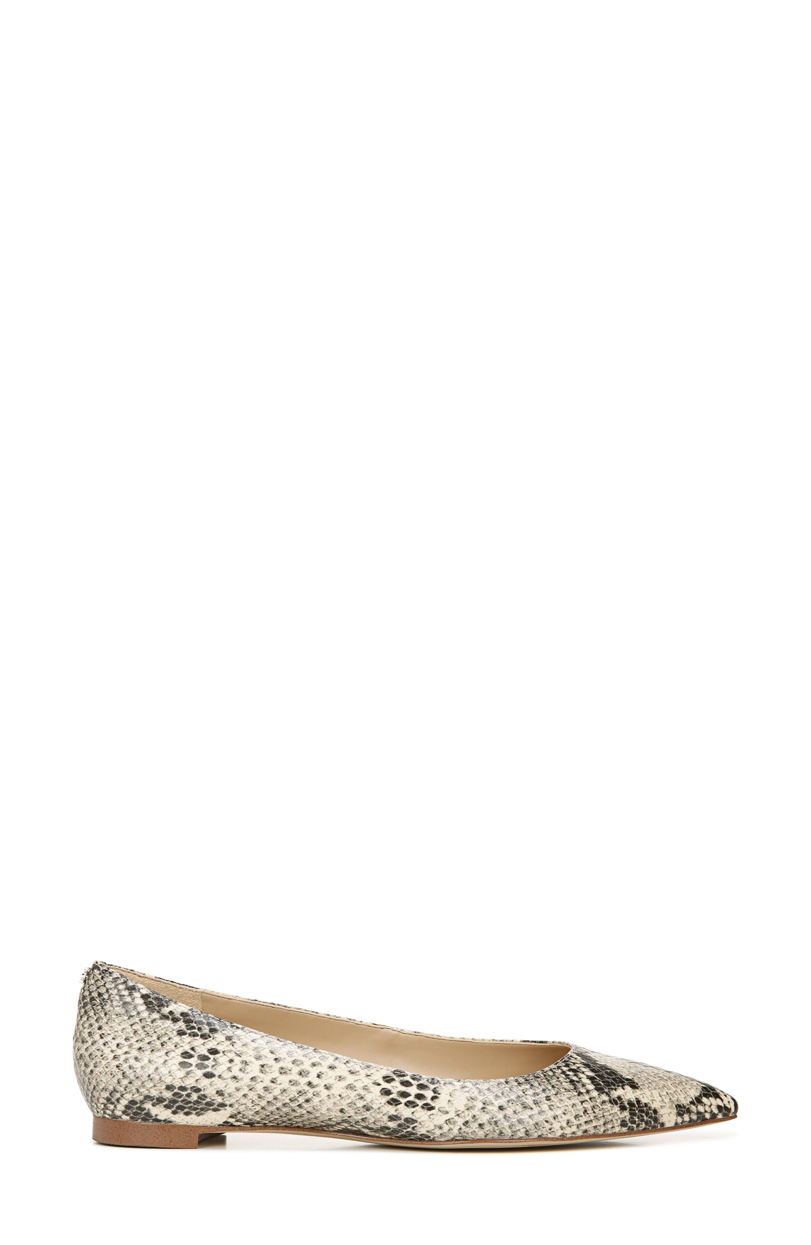 Stacey Pointed Toe Flat, Alternate, color, NUDE BLACK LEATHER