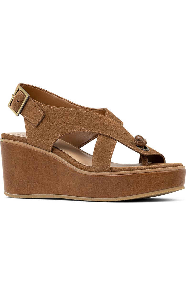 Donald Pliner Slingback Wedge Sandal, Main, color, Saddle