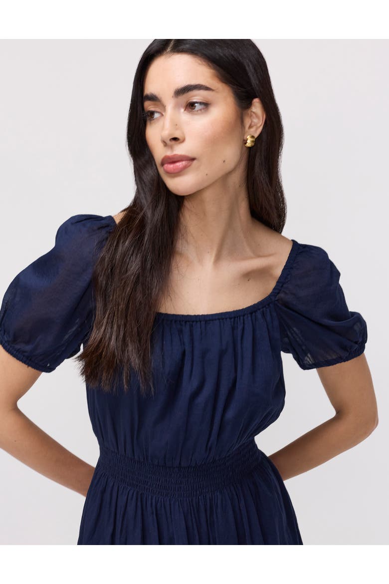Mandy Cotton Voile Midi Dress, Alternate, color, Navy