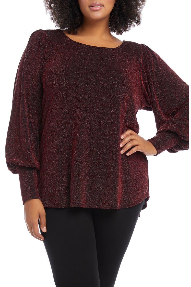 Blouson Sleeve Top, Alternate, color, RED