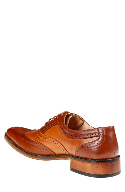 Gino Vitale Two-tone Wingtip Oxford In Brown