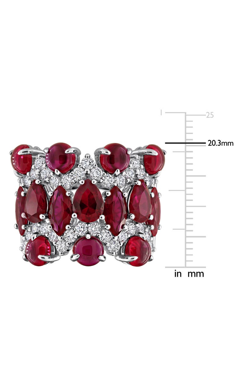 Julianna B. Lab-Created Ruby & Diamond Semi-Eternity Ring 14k, Alternate, color, Ruby