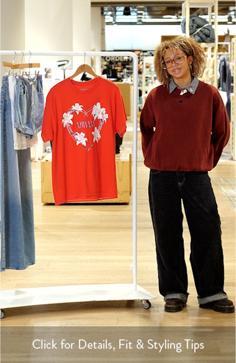 Nirvana Heart Shaped Cotton Graphic T-Shirt, sales video thumbnail