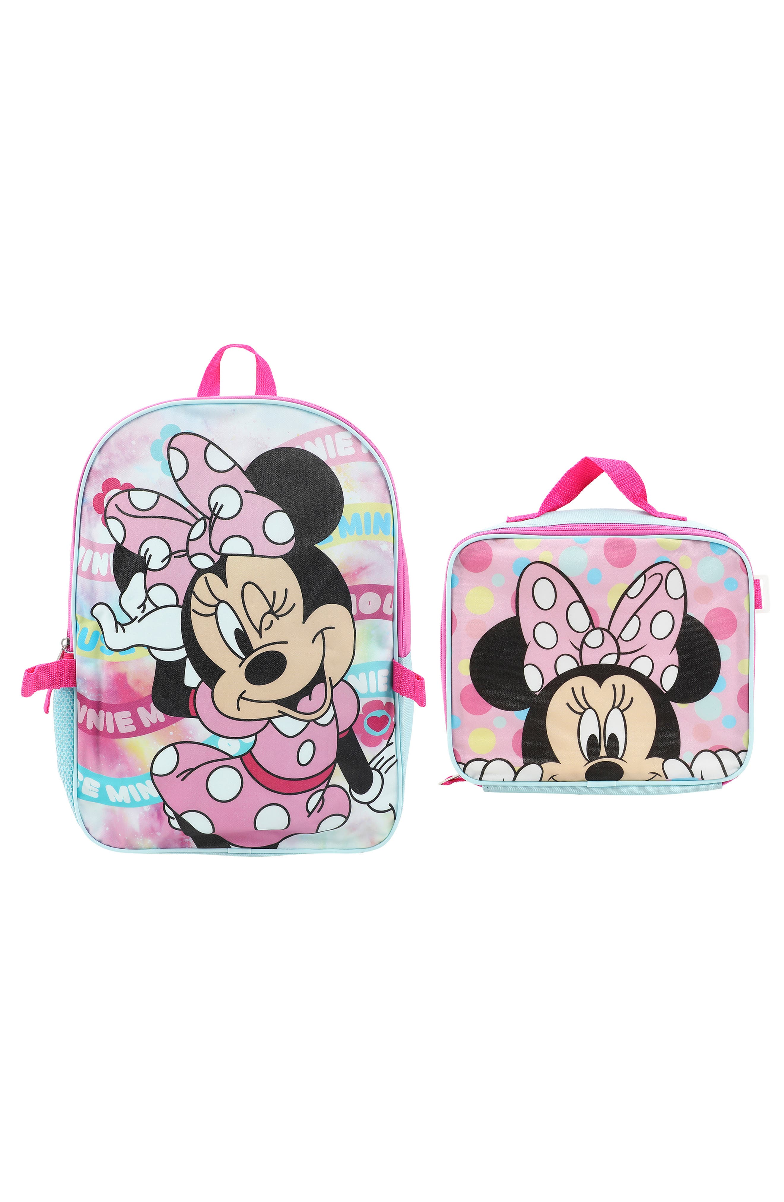 BIOWORLD Kids' Minnie Mouse Backpack with Lunch Bag, Alternate, color, 