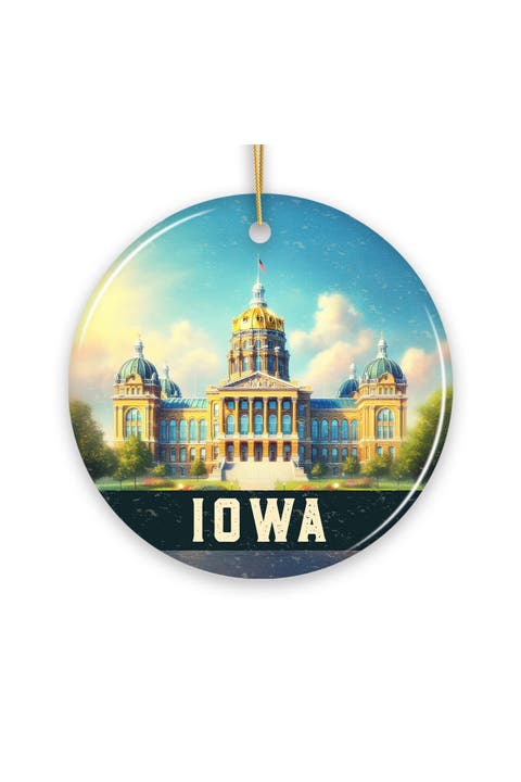 Iowa State Capitol Golden Dome Ceramic Ornament