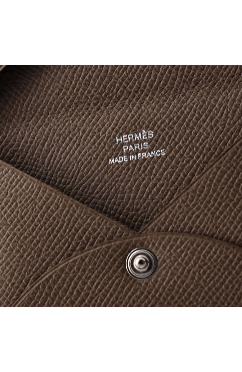 Pre-Owned Hermes Calvi Duo Card Holder Epsom, Alternate, color, Etoupe