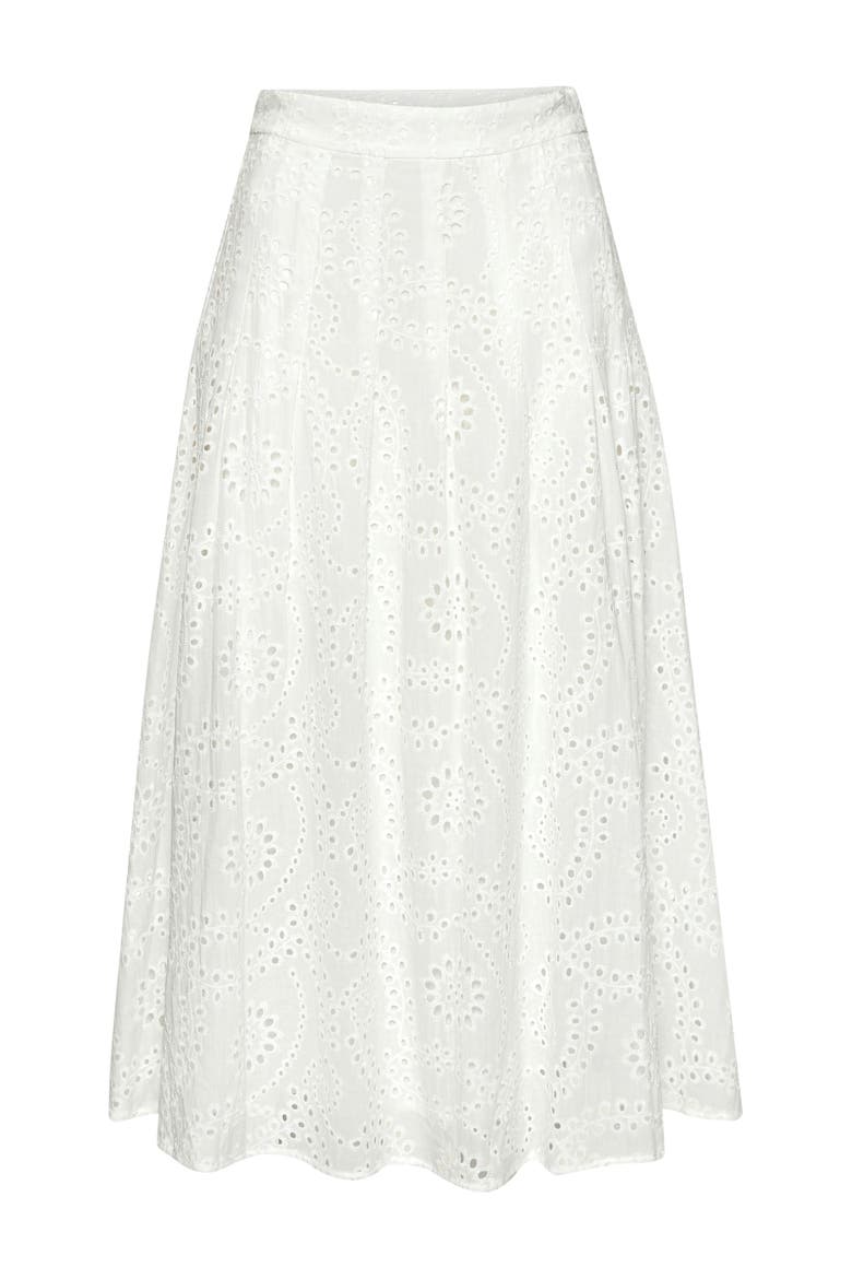 Eyelet Maxi Skirt, Alternate, color, White