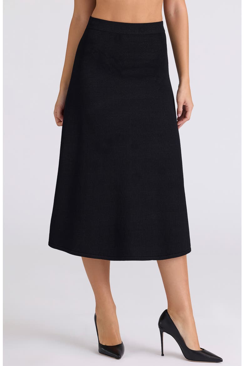 Asti A-Line Sweater Midi Skirt, Main, color, BLACK