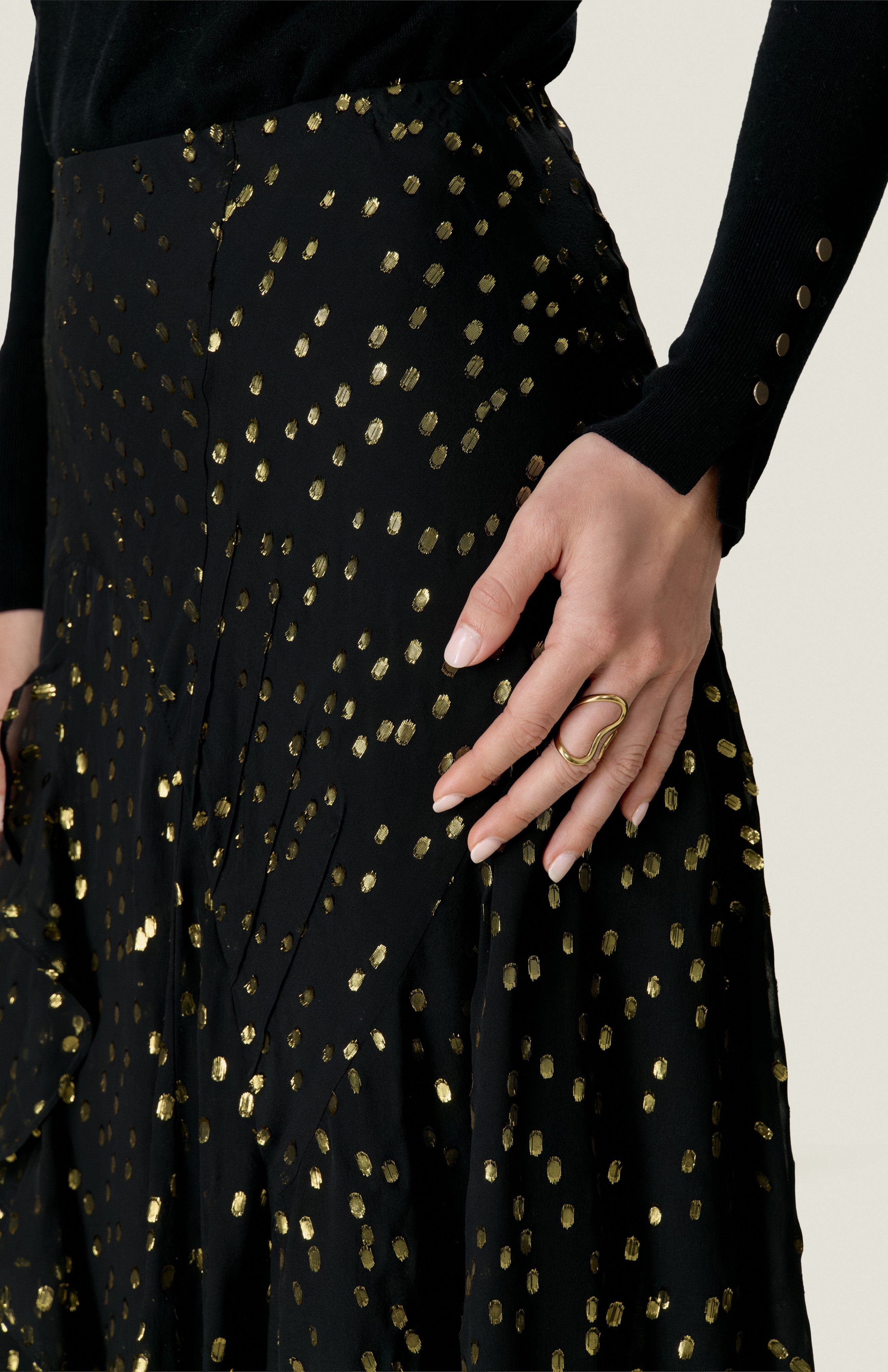 Rebecca Taylor Noha Metallic Dot Skirt (Women) | Nordstrom