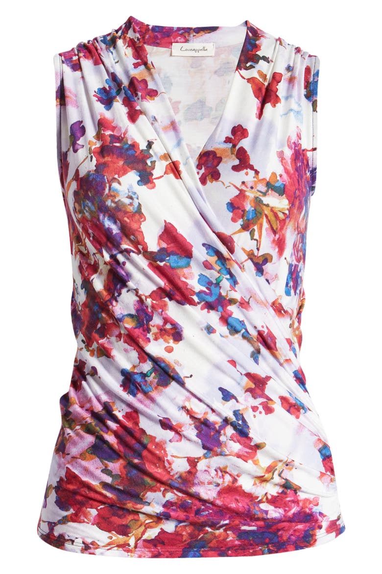 Drape Wrap Sleeveless Top, Alternate, color, VIOLET