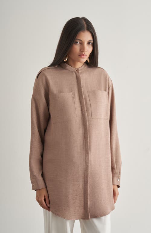 Mizalle Epaulette Tunic In Neutral